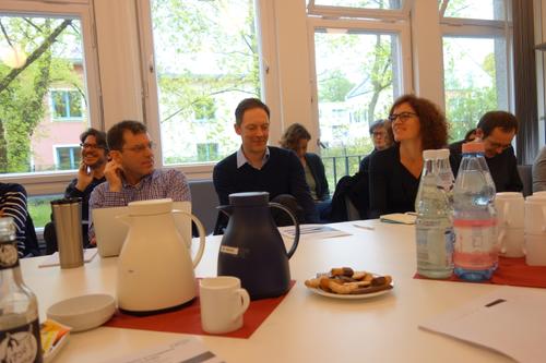 Fellows and members of Cinepoetics engage in discussion.
